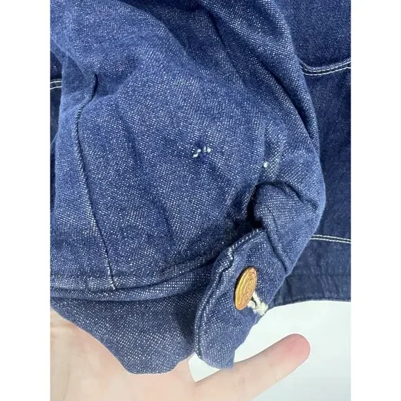 Vintage 60s Wrangler Blue Bell Denim Chore Work Coat Size 44 Highway Dept USA - Picture 8 of 8
